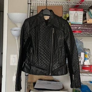 Michael Kors mixed media leather jacket small